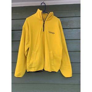 Vintage Yellow Chaps Ralph Lauren 1/4 Zip Pullover Fleece Sweatshirt L